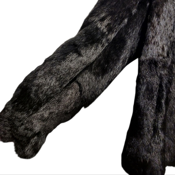 Vintage Black Rabbit Fur Coat |Real Fur| Plush Soft| XL| France Fur| - Picture 4 of 10